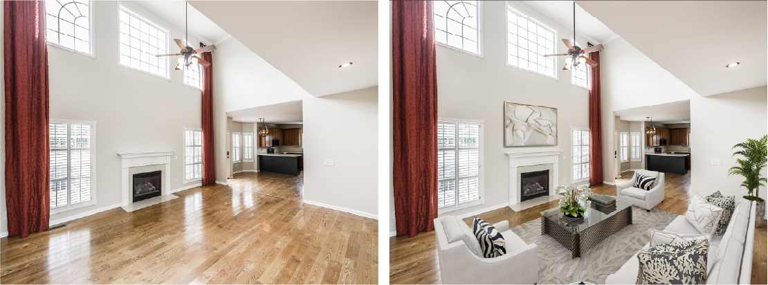 Living Room Home Staging Classic Traditional Style