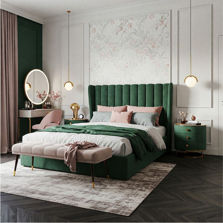 Tête de lit velours luxueuse
