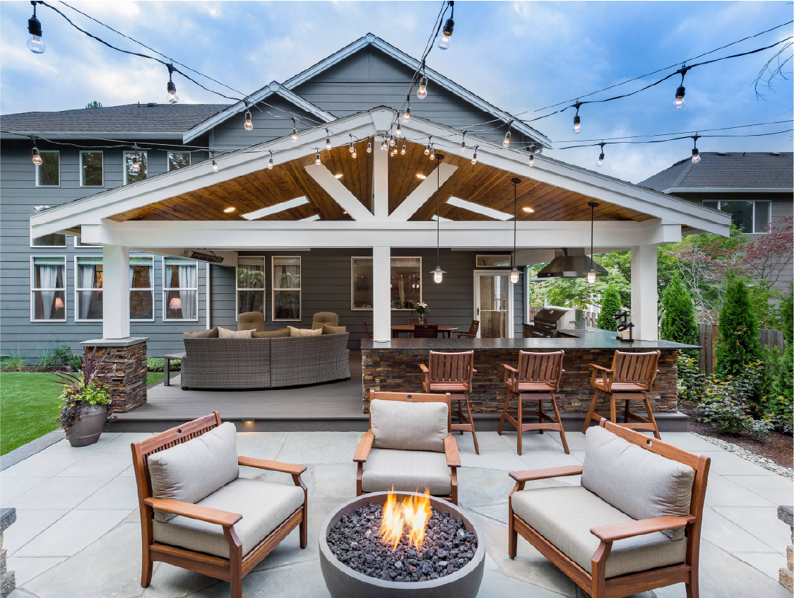 Blue Sky Outdoor Kitchen Image Replacement & Weather Enhancement