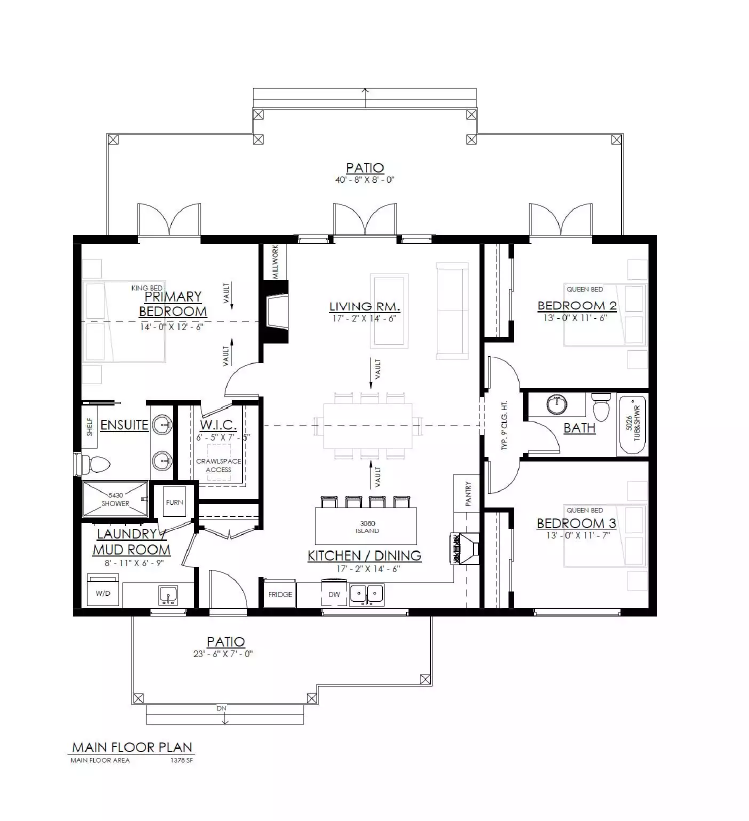 Cottage or Bungalow Single Story House Plan